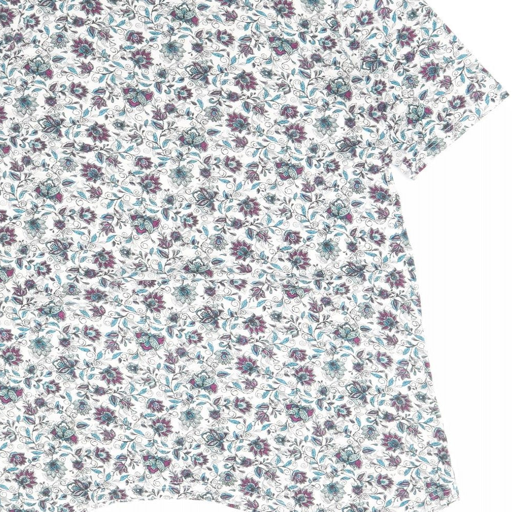 BPC Womens White Floral Basic Blouse Size M