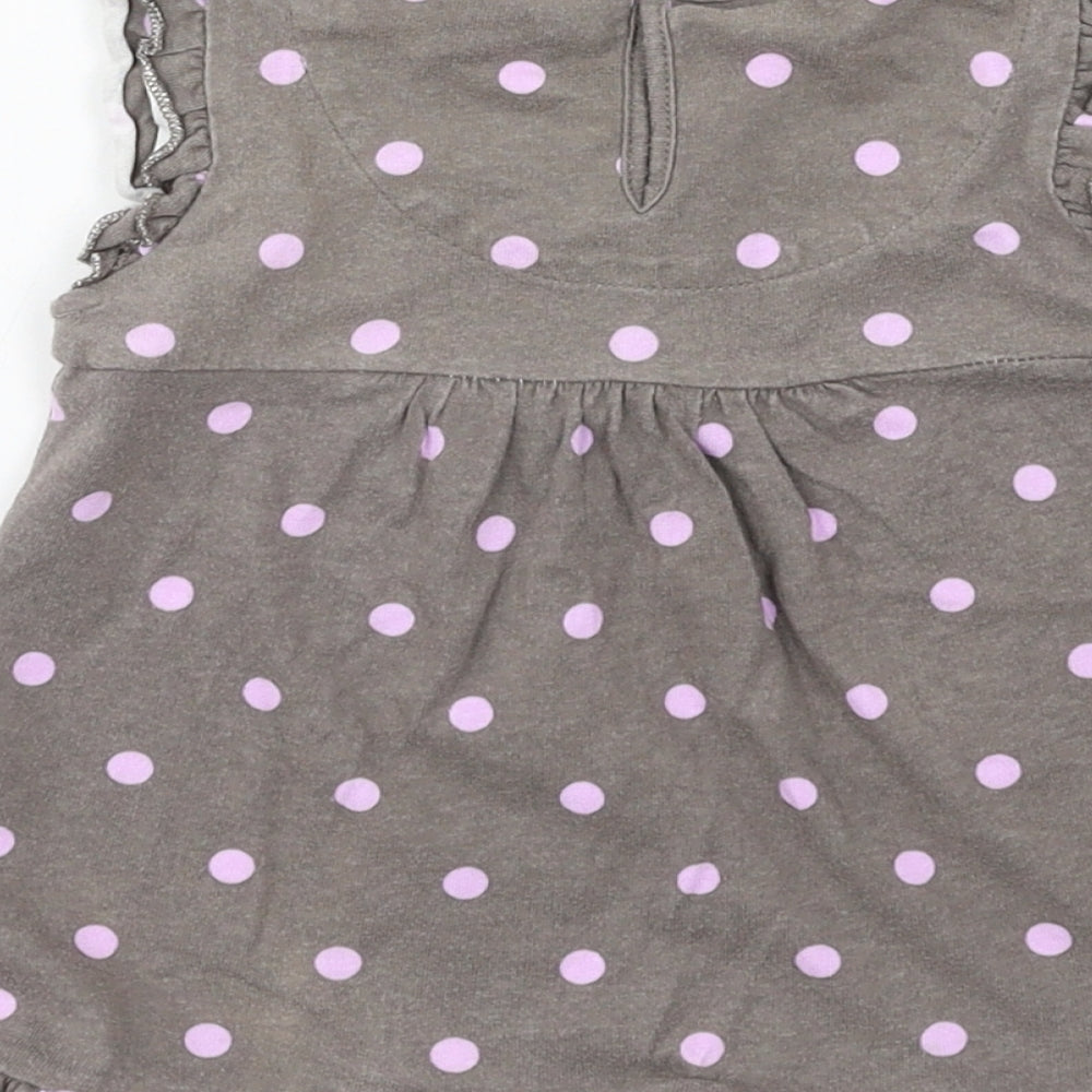 TU Girls Grey Polka Dot Jersey A-Line Size 18-24 Months - rabbit