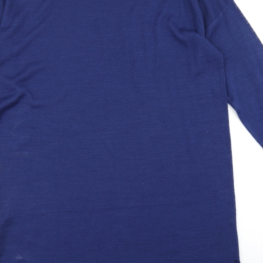 M&S Womens Blue Knit Pullover Jumper Size 12