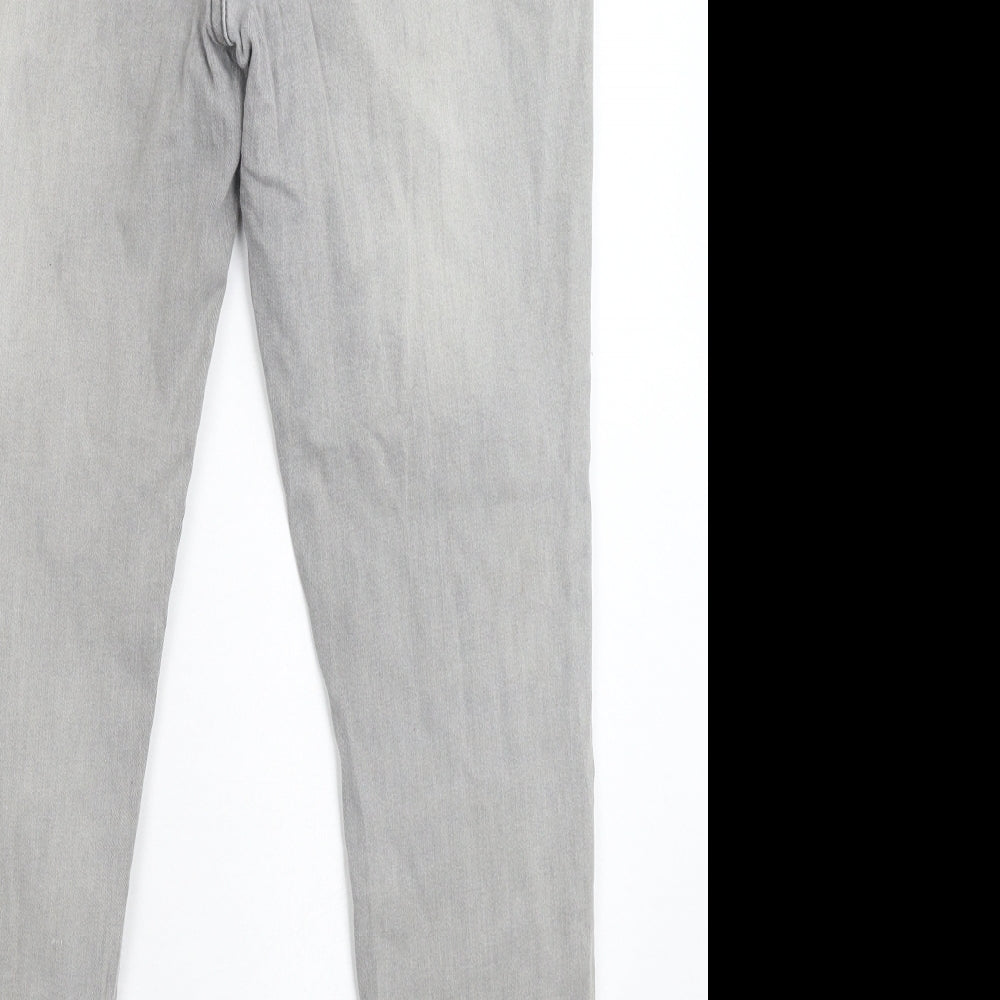 Preworn Womens Grey Denim Skinny Jeans Size 14 L26 in