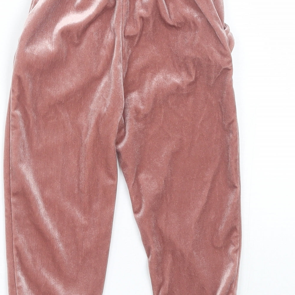 Very Girls Pink Velour Jogger Trousers Size 18-24 Months