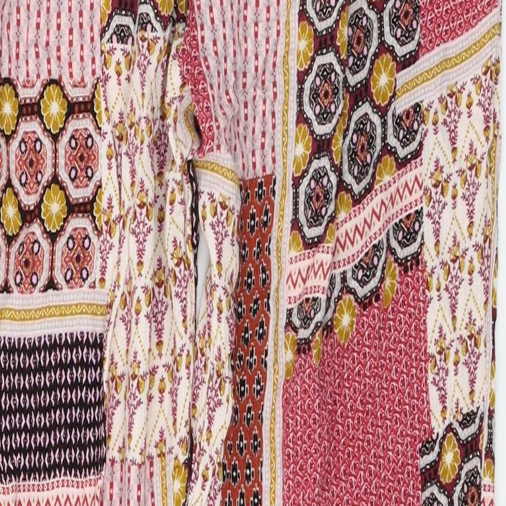 New Look Womens Multicoloured Geometric Trousers Size 12 L27 in