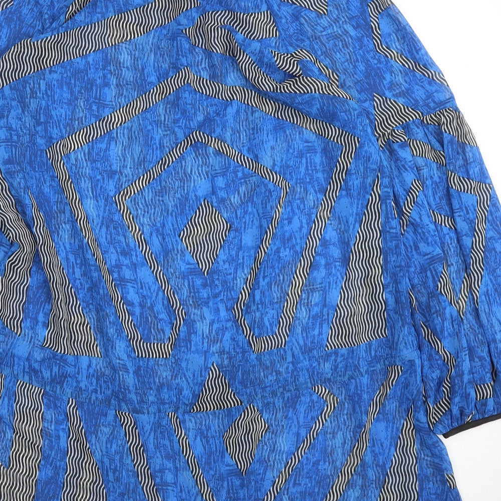 M&S Womens Blue Geometric Basic Blouse Size 10