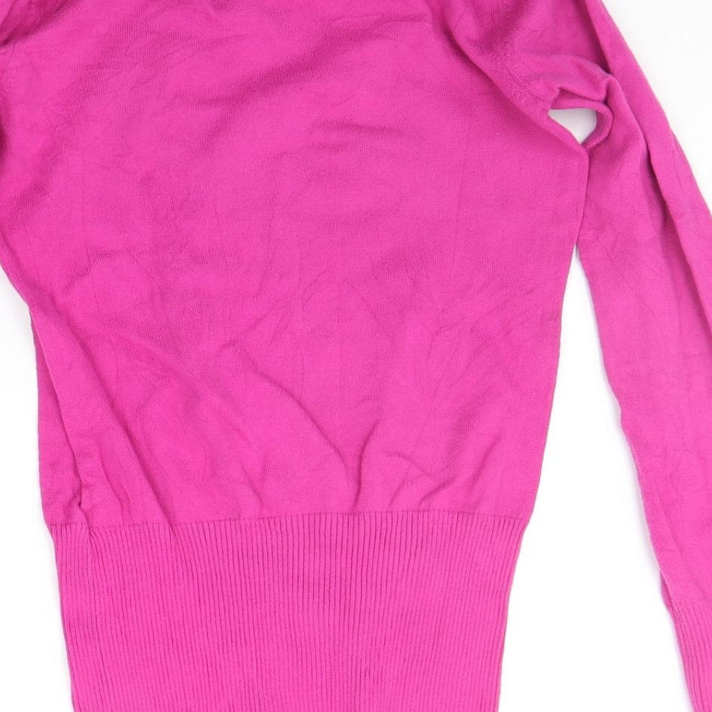 H&M Girls Pink Geometric Pullover Jumper Size 13-14 Years
