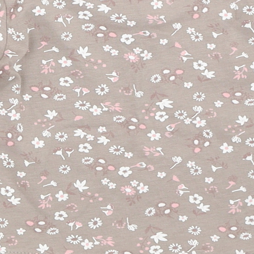 George Girls Grey Floral Basic T-Shirt Size 0-3 Months