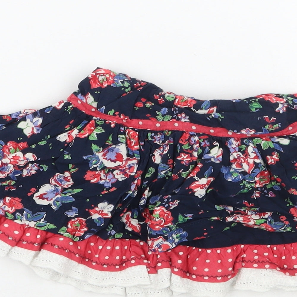 Cheeky monkey Girls Blue Floral A-Line Skirt Size 9-12 Months