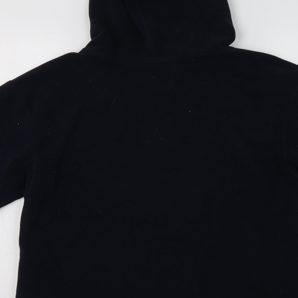 Outdoor Scene Womens Blue Henley Hoodie Size M