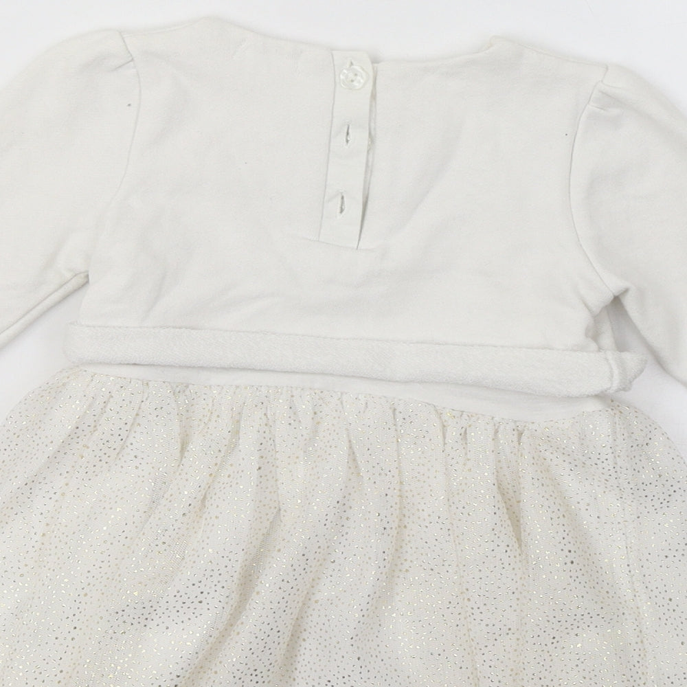 Pepco Baby White Fit & Flare Size 18-24 Months - Heart
