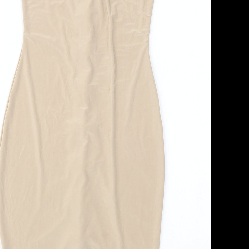 PRETTYLITTLETHING Womens Beige Mini Size 8