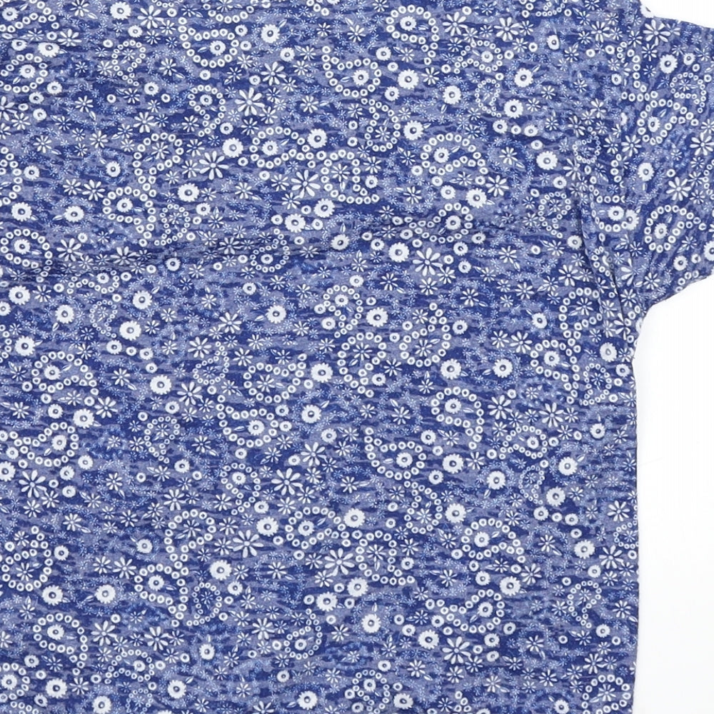 915 Generation Girls Blue Floral Basic T-Shirt Size 12-13 Years