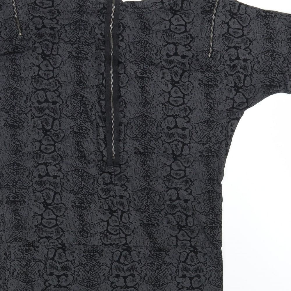 Limited Collection Womens Black Animal Print T-Shirt Dress Size 10