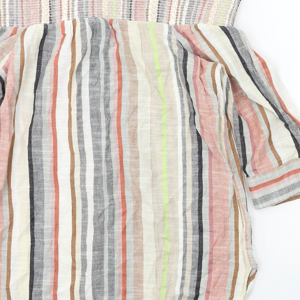 NEXT Womens Multicoloured Striped Basic Blouse Size 12