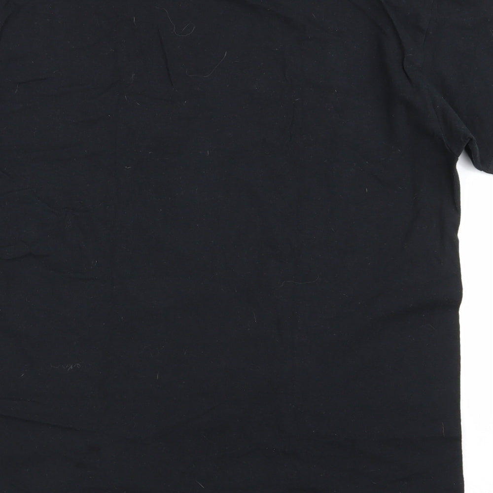 Gildan Womens Black Geometric Basic T-Shirt Size M