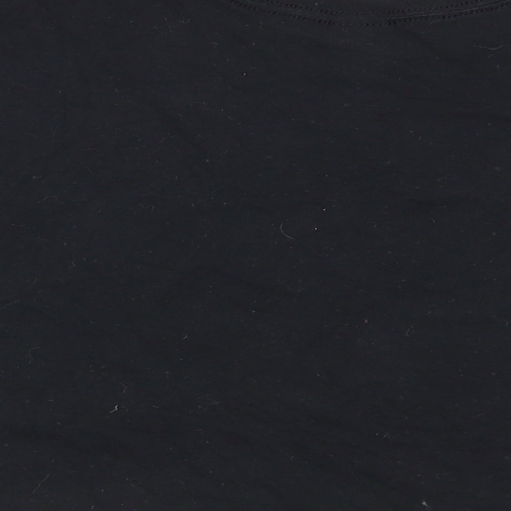 Gildan Womens Black Basic T-Shirt Size L - crop