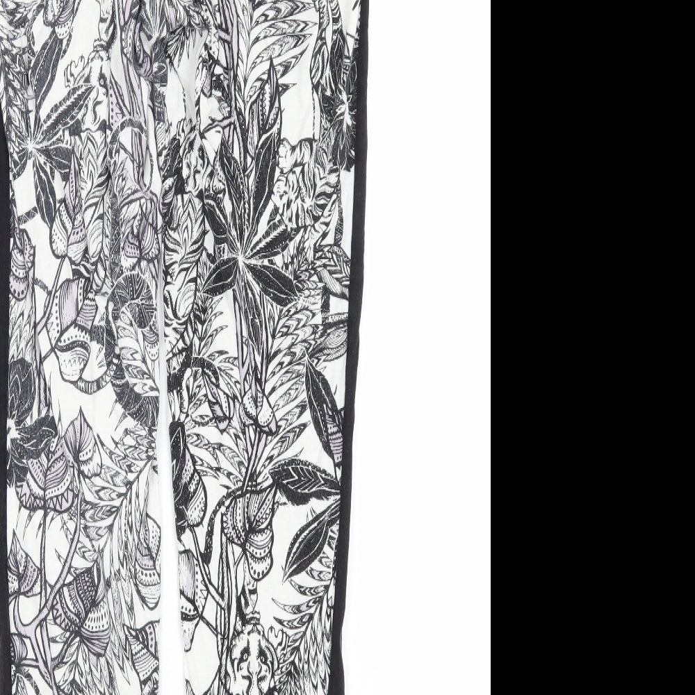 River Island Womens White Floral Capri Trousers Size 8 L26 in