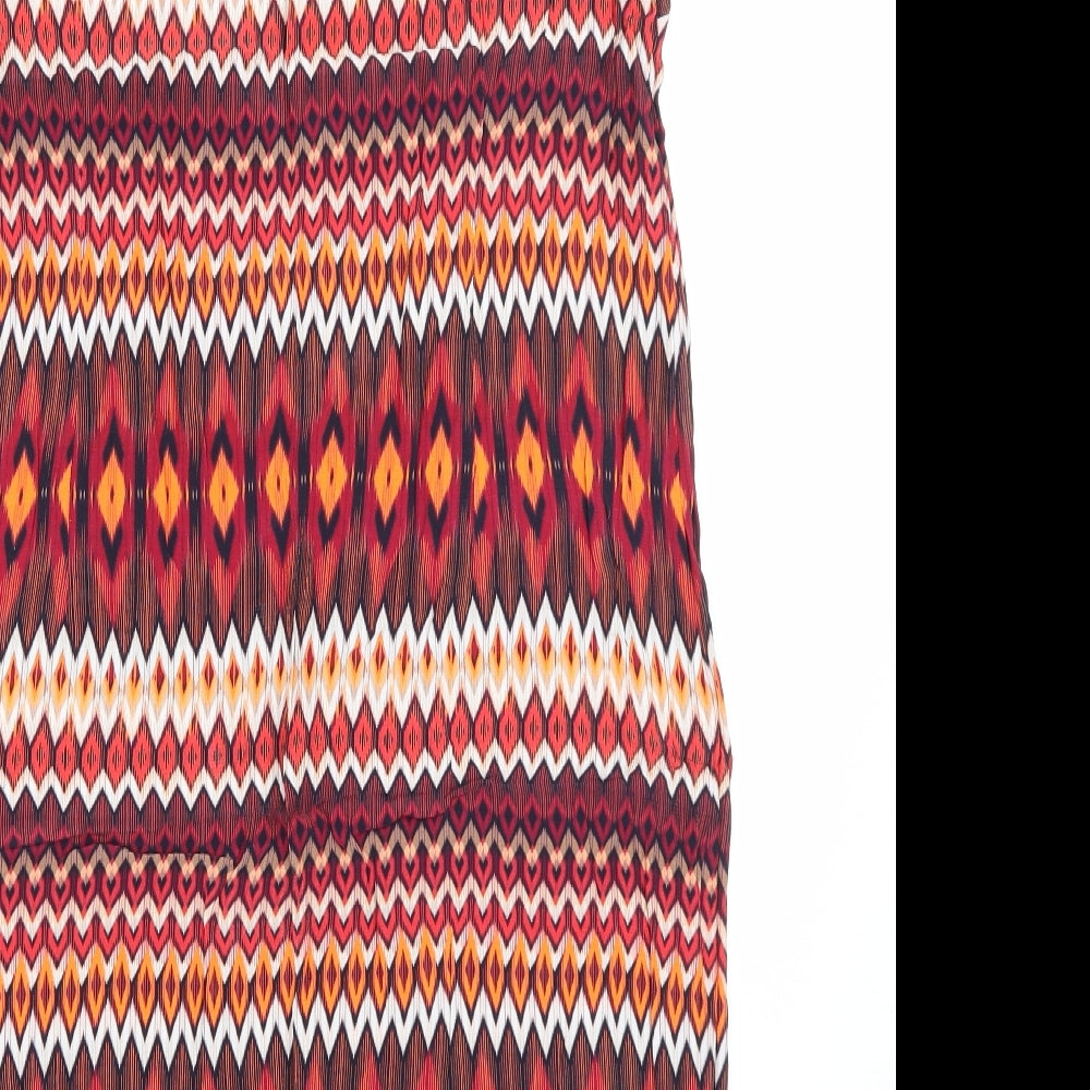 Preworn Womens Red Geometric Pencil Dress Size M