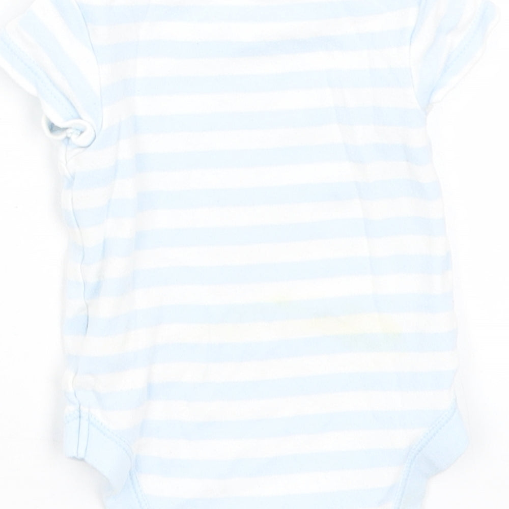 M&S Baby Blue Striped Romper One-Piece Size 0-3 Months