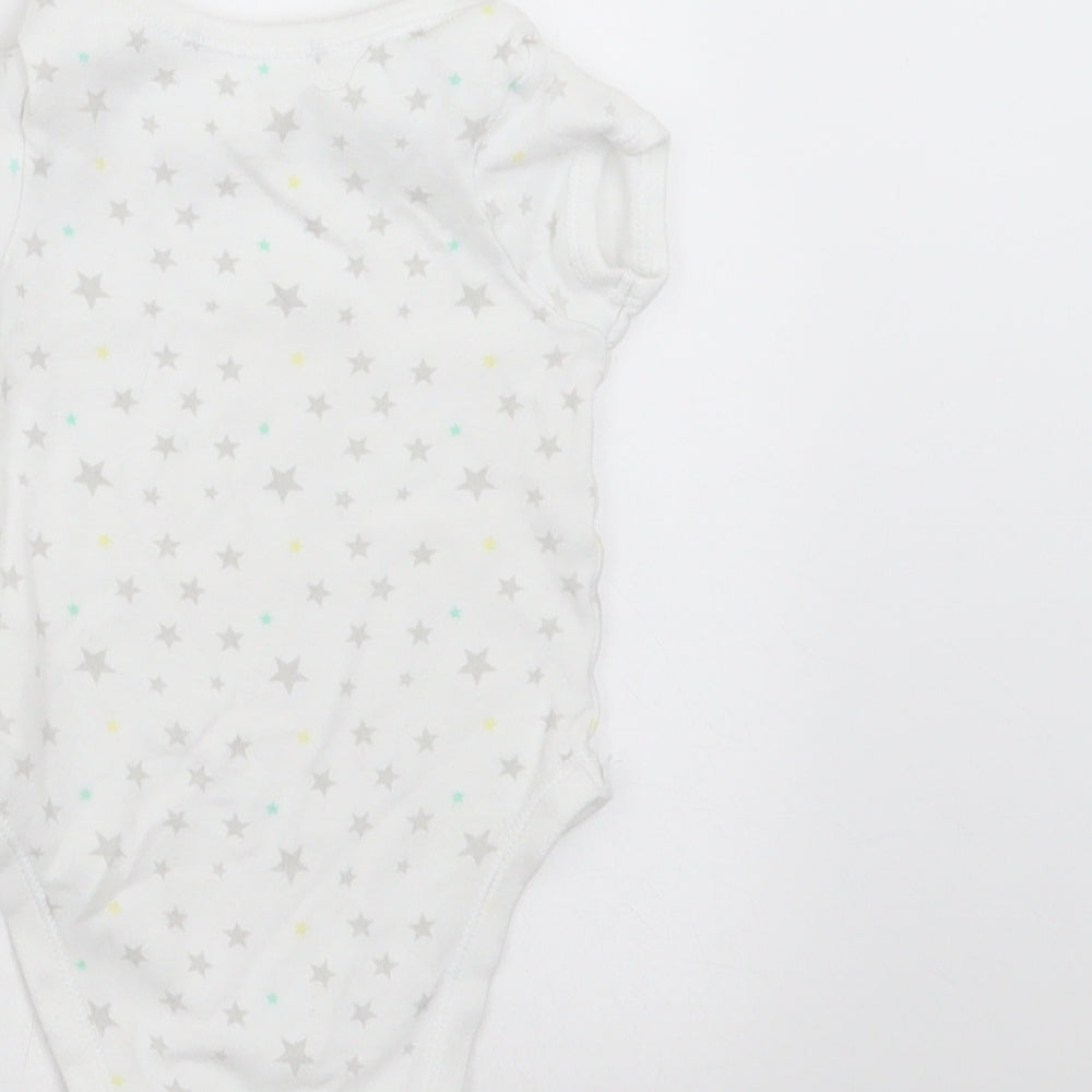 Earlydays Baby White Babygrow One-Piece Size 3-6 Months - Star Pattern