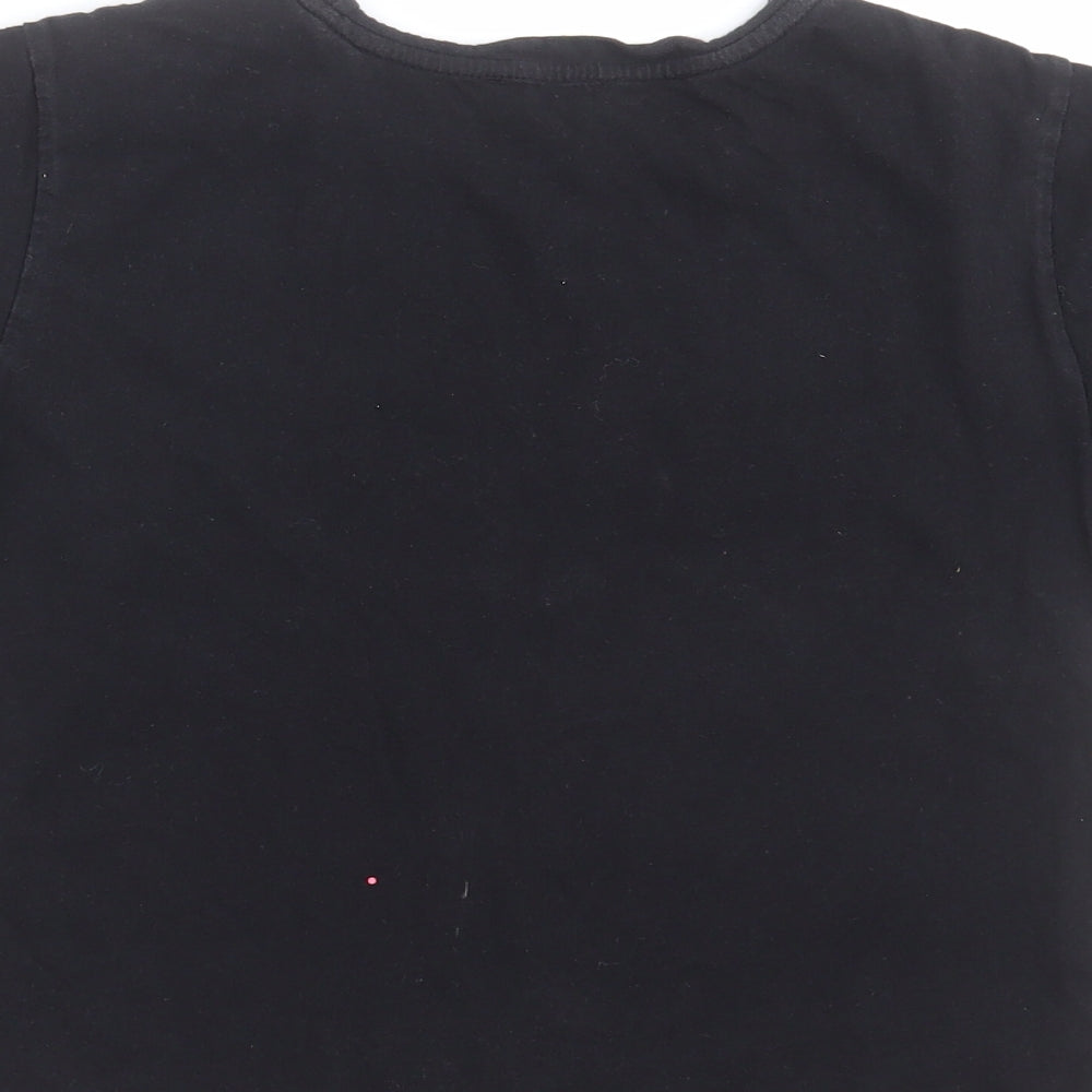 New Look Girls Black Basic T-Shirt Size M - sloth