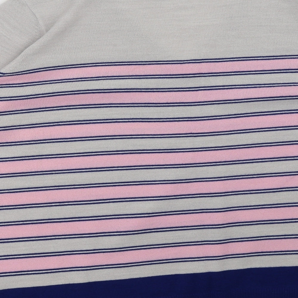 Marks and Spencer Womens Pink Striped Pullover Sweatshirt Size 22