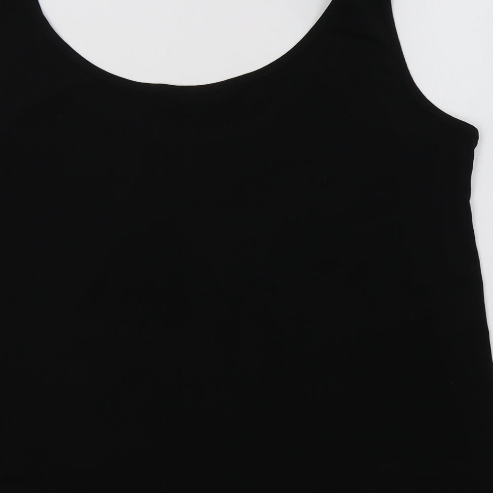 Chesca Womens Black Basic Tank Size M
