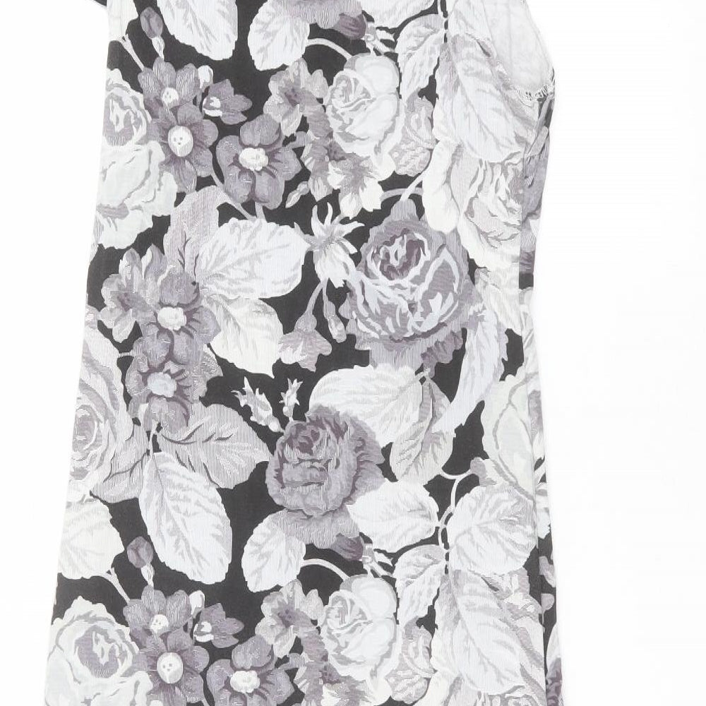 Atmosphere Womens Black Floral A-Line Size 14
