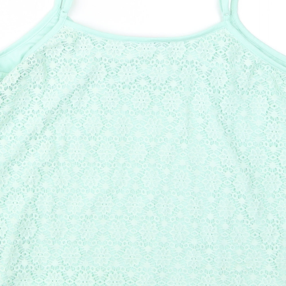 Select Womens Green Lace Basic Blouse Size 14