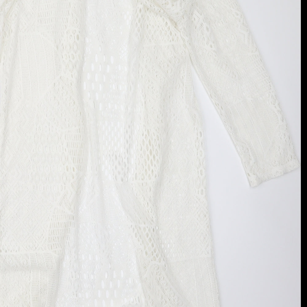 Peacocks Womens White Cardigan Jumper Size M