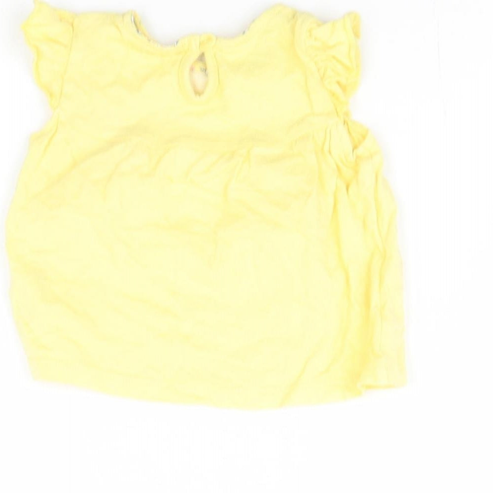 F&F Girls Yellow Basic Blouse Size 0-3 Months