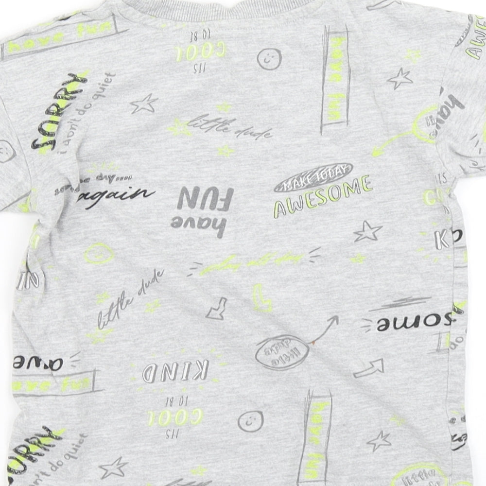 George Boys Grey Basic T-Shirt Size 2-3 Years