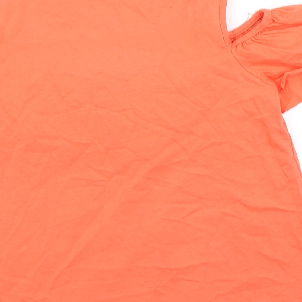 Matalan Girls Orange Basic T-Shirt Size 9 Years - Cold Shoulder