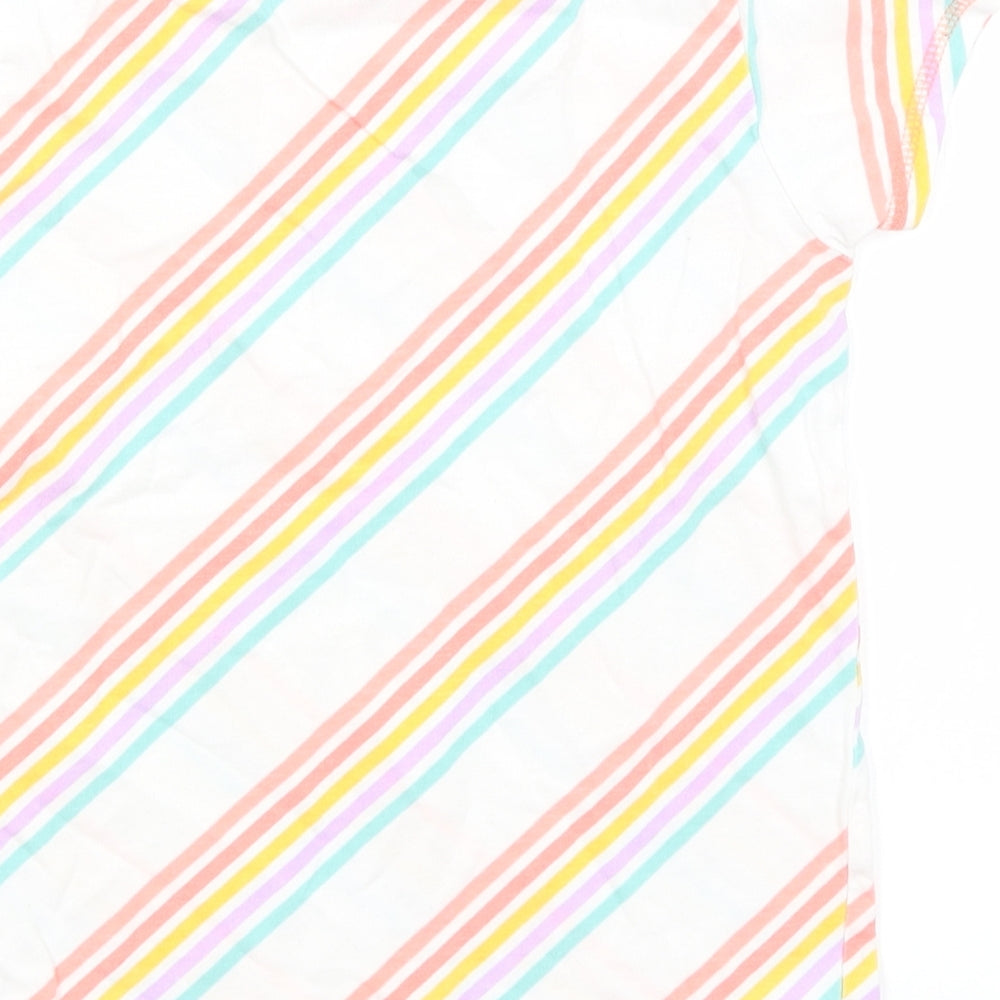 TU Boys White Striped Basic T-Shirt Size 7-8 Years