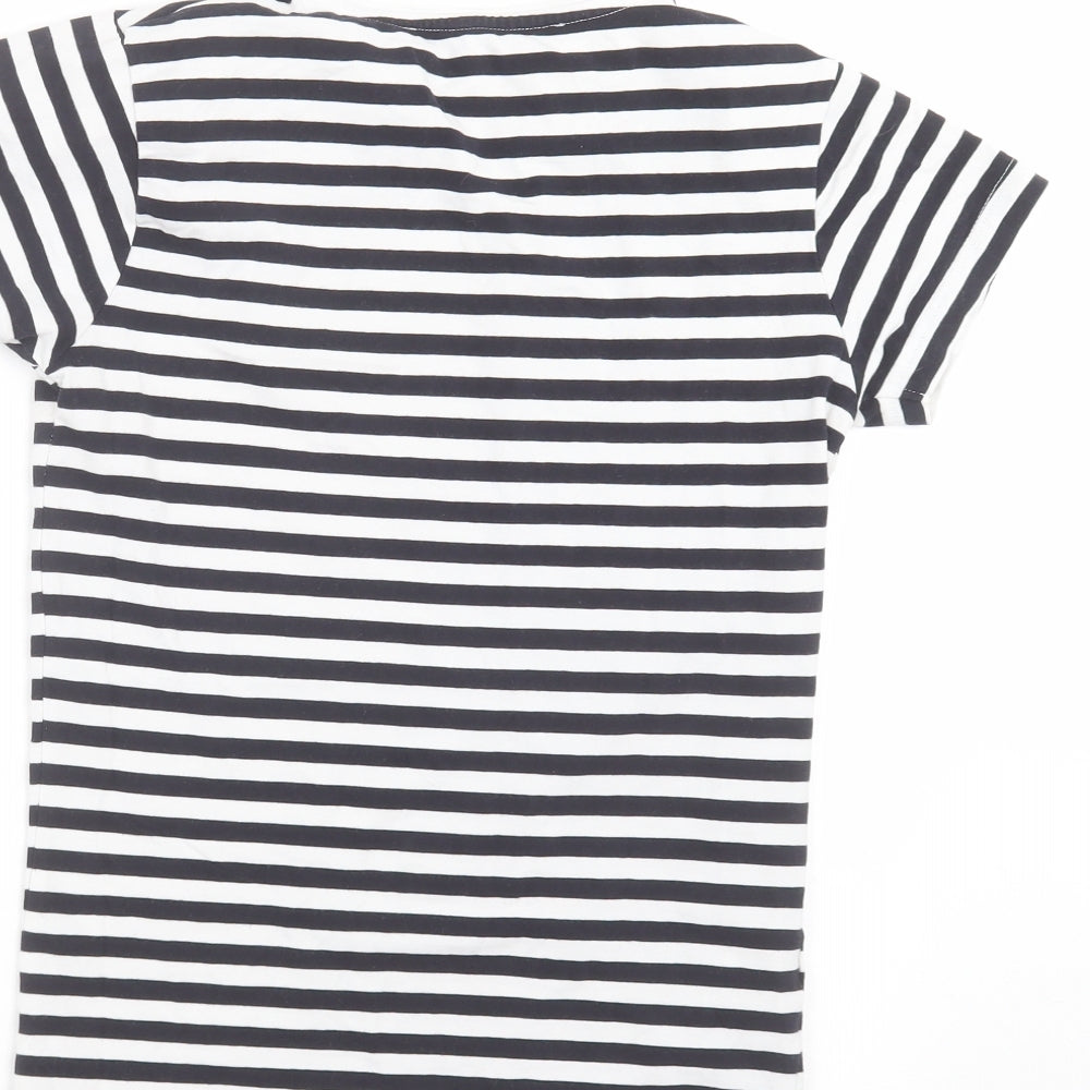 Mango Womens Black Striped Basic T-Shirt Size S