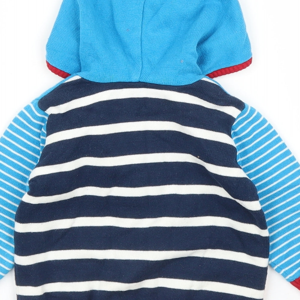 George Boys Blue Striped Full Zip Jumper Size 6-9 Months