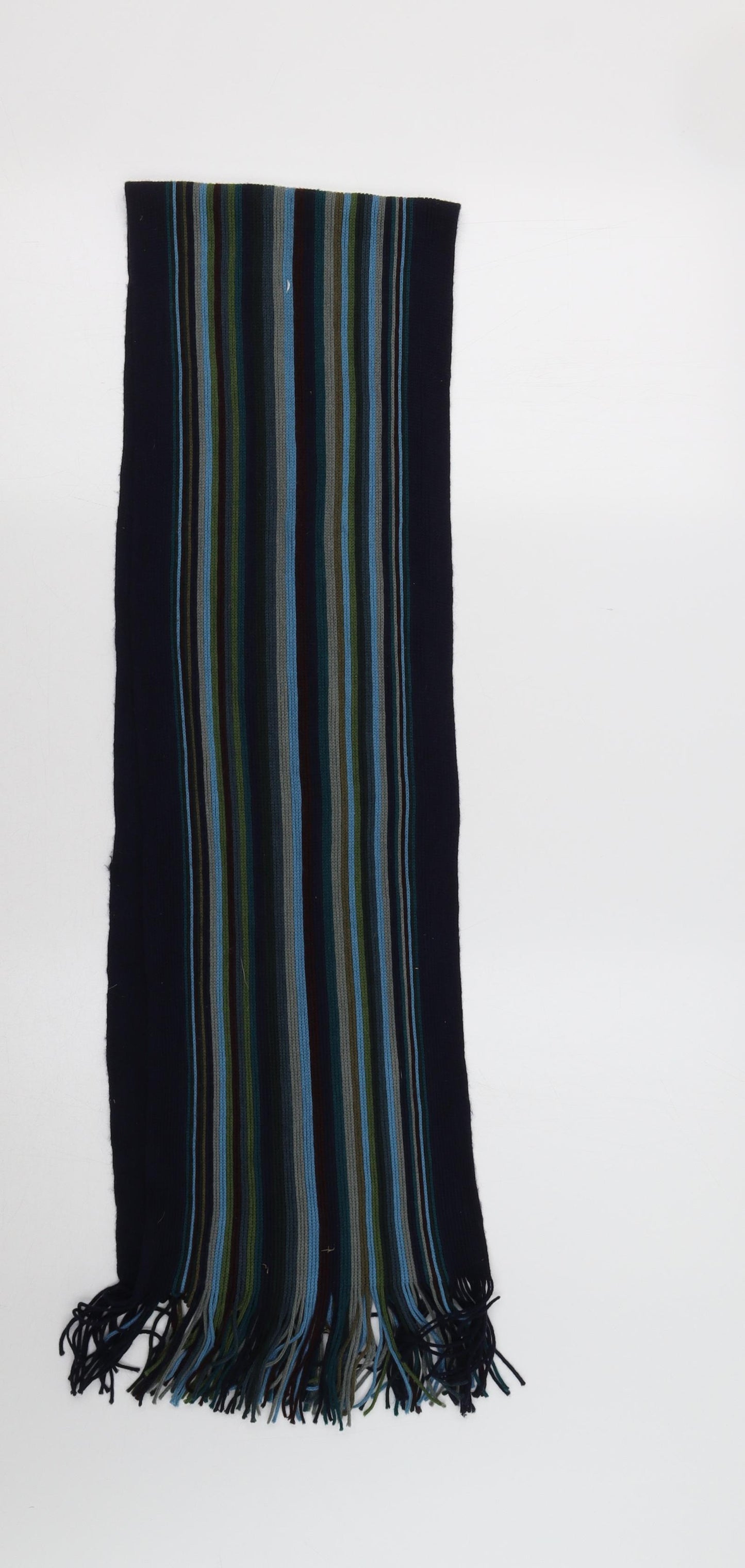 Preworn Blue Striped Scarf Size Regular