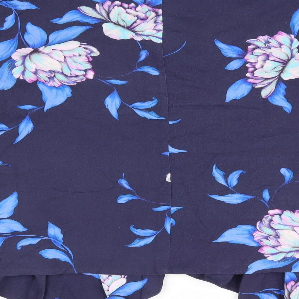 Monsoon Womens Blue Floral Jacket Size 14 - Waterfall Jacket Pink Purple Aqua Flowers