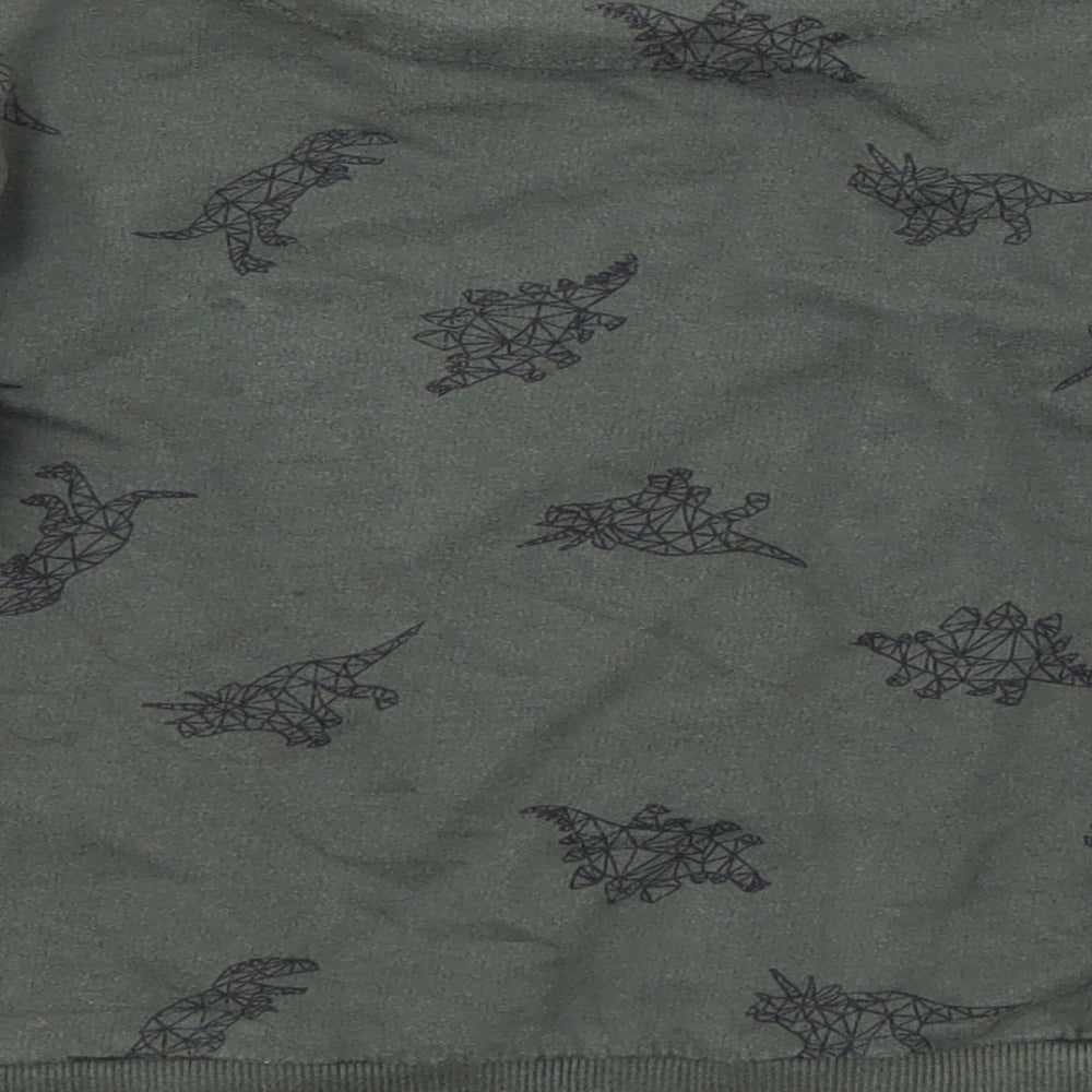 URBAN RASCALS Boys Green Animal Print Pullover Sweatshirt Size 5-6 Years