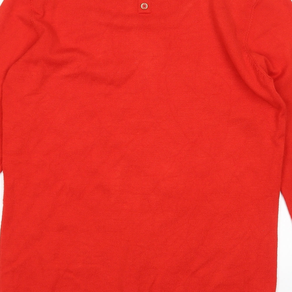 M&Co Womens Red Pullover Jumper Size 12