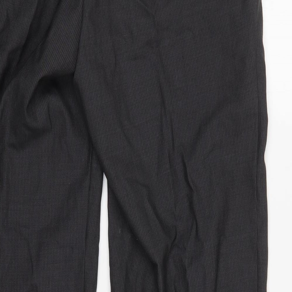 Preworn Womens Grey Striped Trousers Size 35 in L31 in