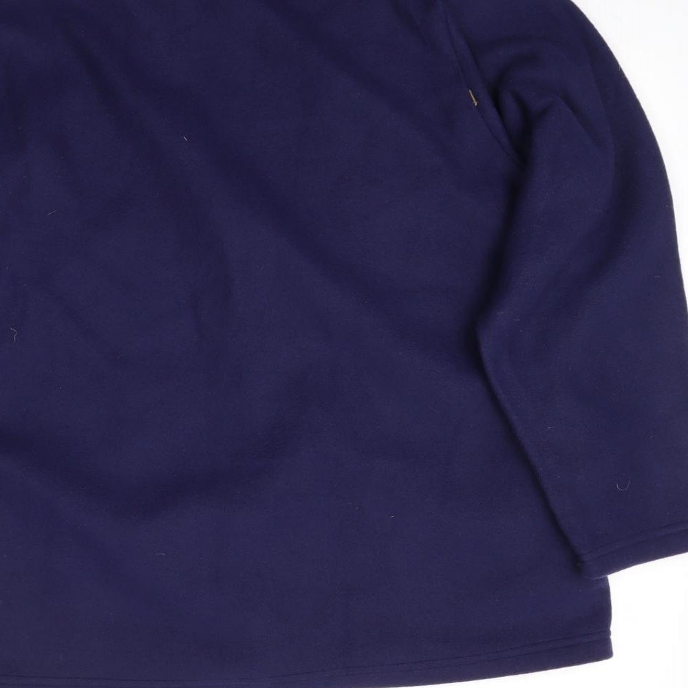 Anne De Lancay Womens Blue Fleece Pullover Sweatshirt Size XL