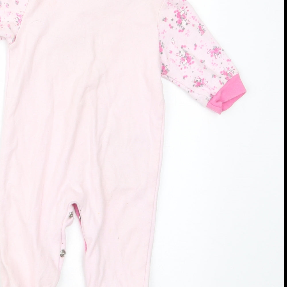 Pitter Patter Girls Pink Geometric Babydoll One Piece Size 3-6 Months