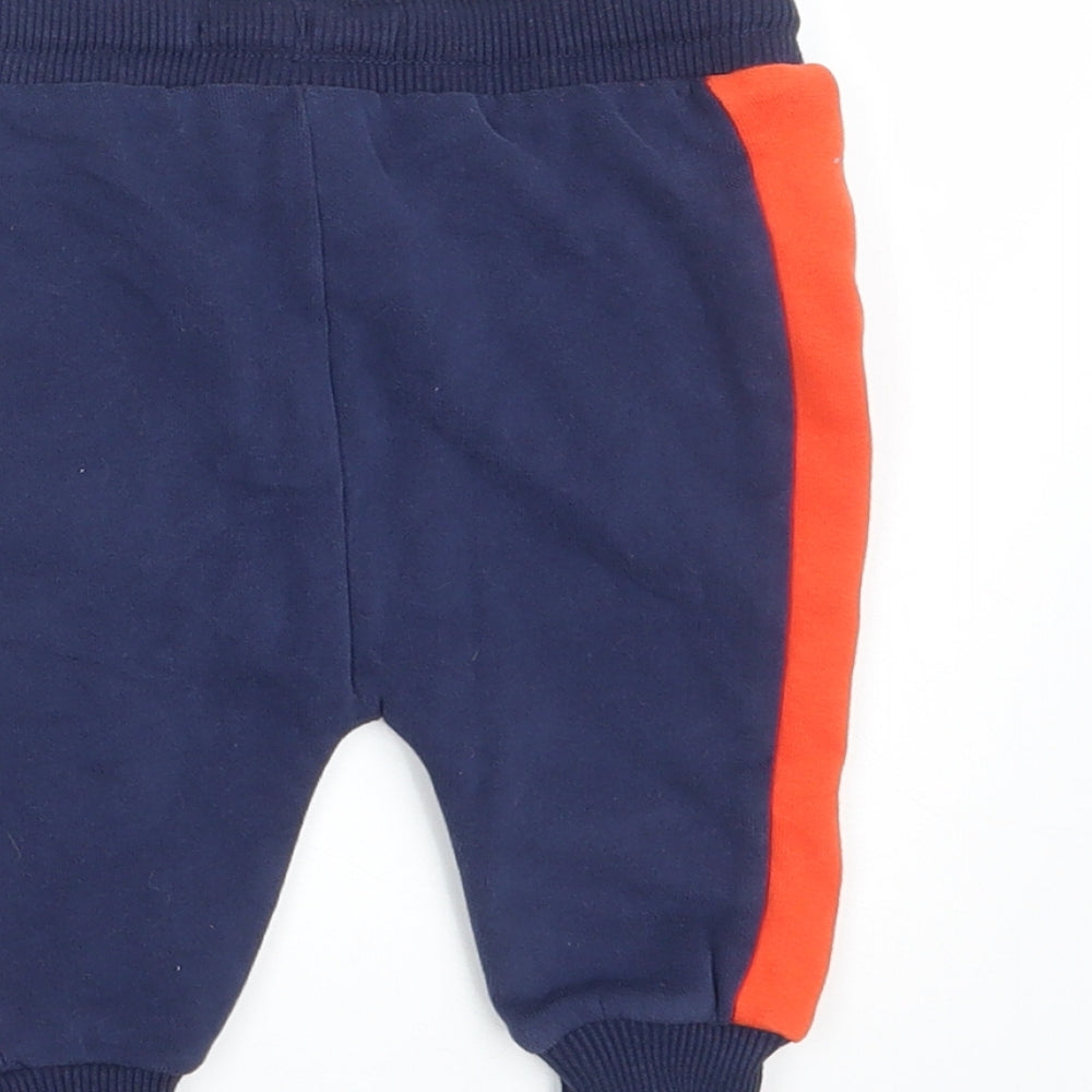 NEXT Baby Blue Striped Jogger Leggings Size 6-9 Months - Waist 20in; Inside leg 6in