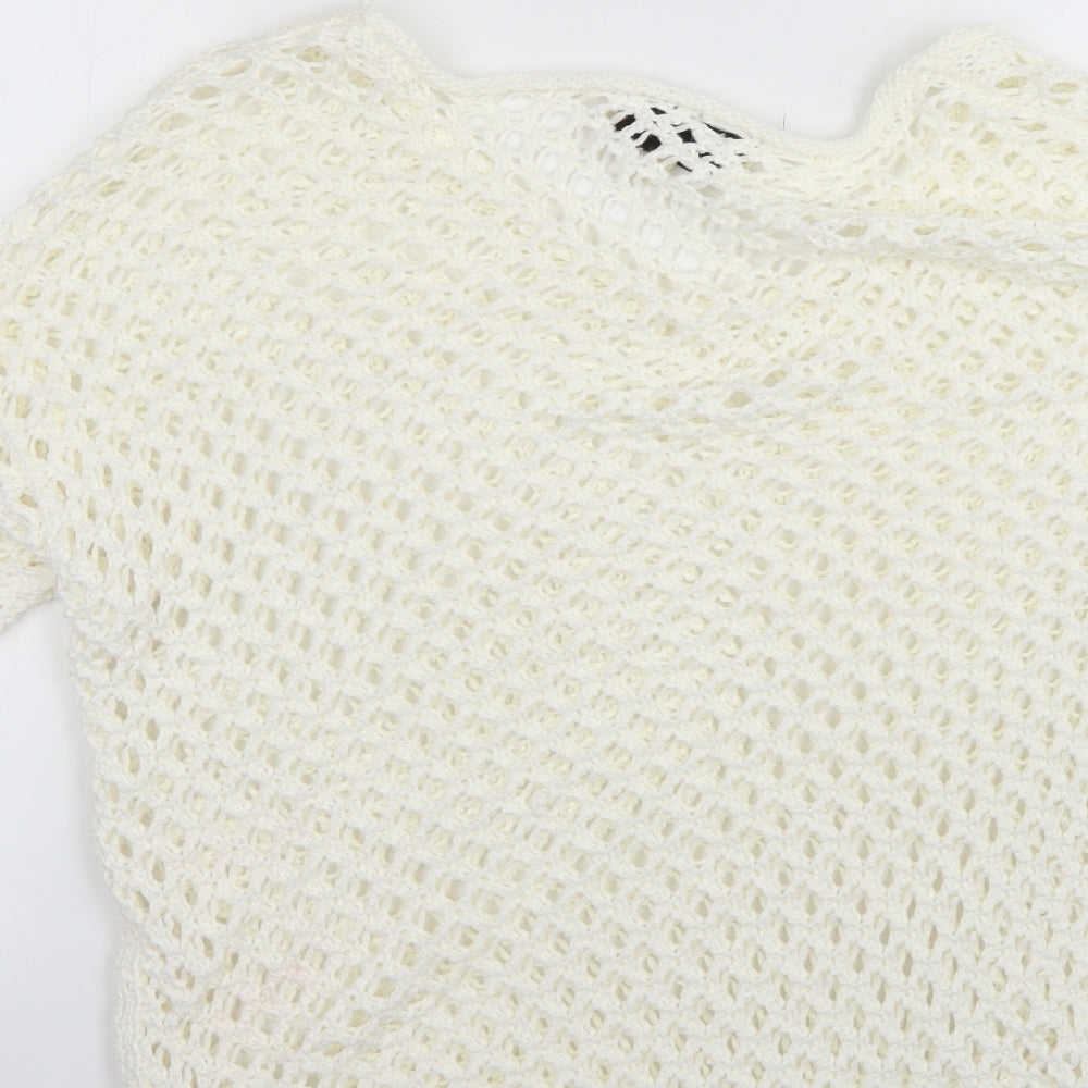 Papaya Womens White Pullover Jumper Size M