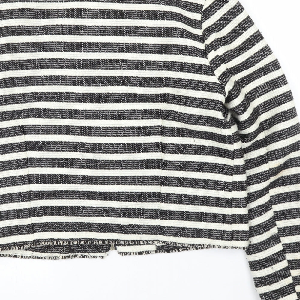 Miss Selfridge Womens Black Striped Jacket Size 12 - Chanel jacket