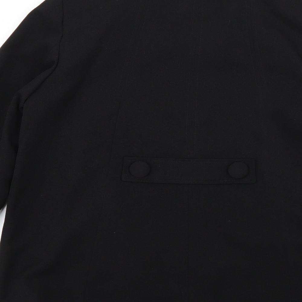 Warehouse Womens Black Overcoat Coat Size 14