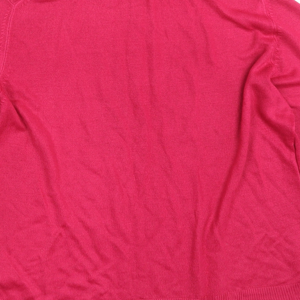 M&S Womens Pink Knit Pullover Sweatshirt Size 14