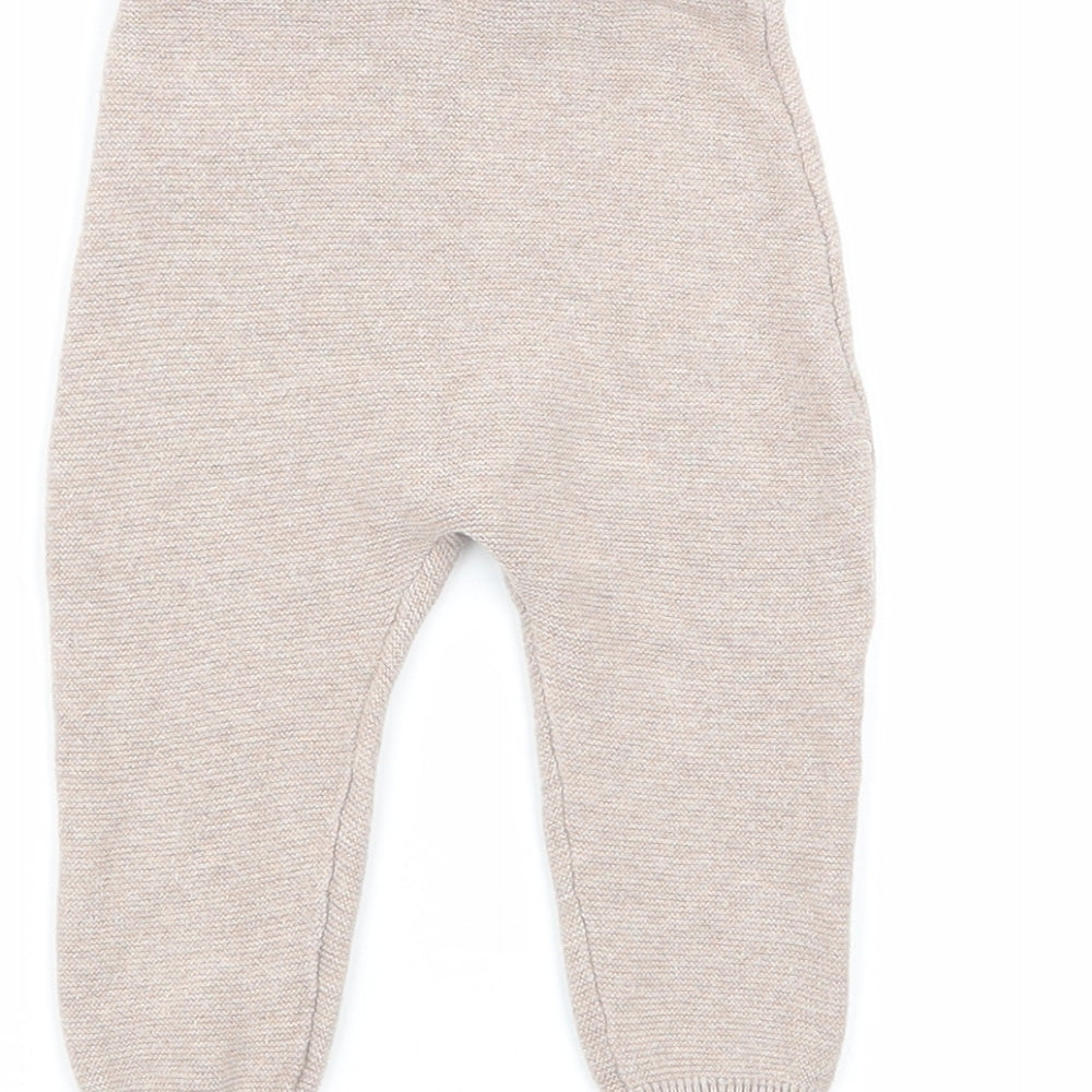 H&M Girls Beige Jogger Trousers Size 9 Months