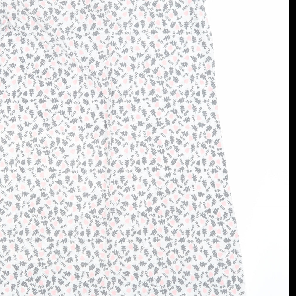 Matalan Womens White Floral Top Nightshirt Size M