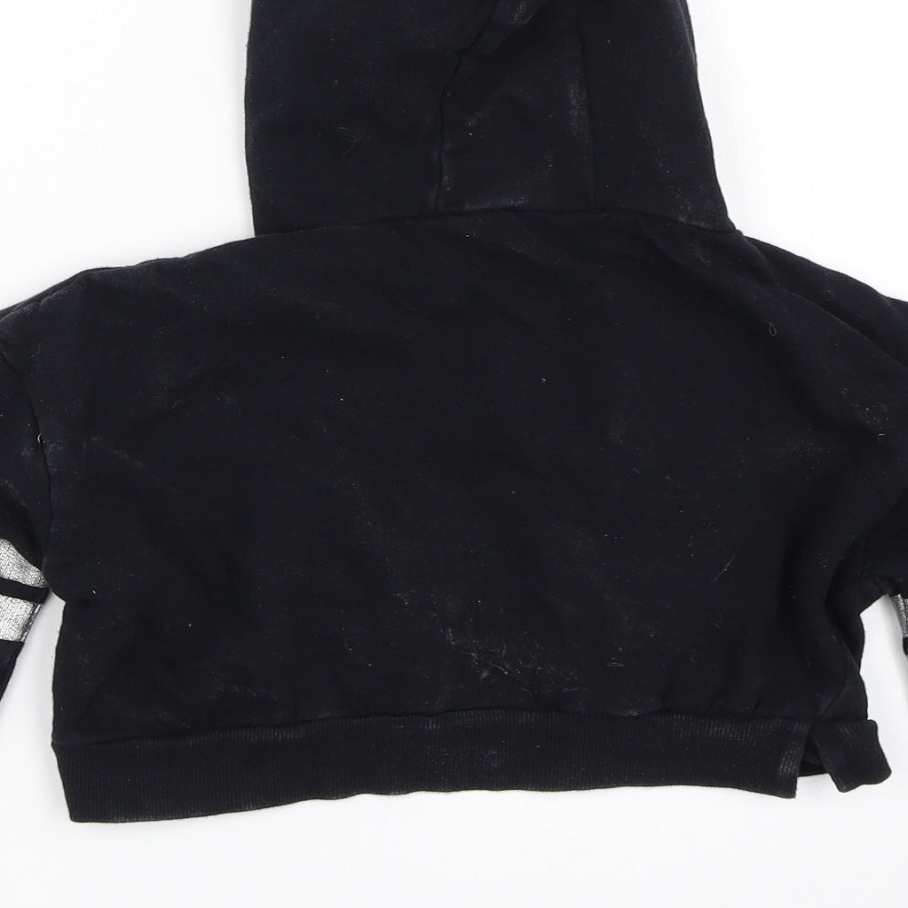 Miss Evie Girls Black Pullover Hoodie Size 6-7 Years