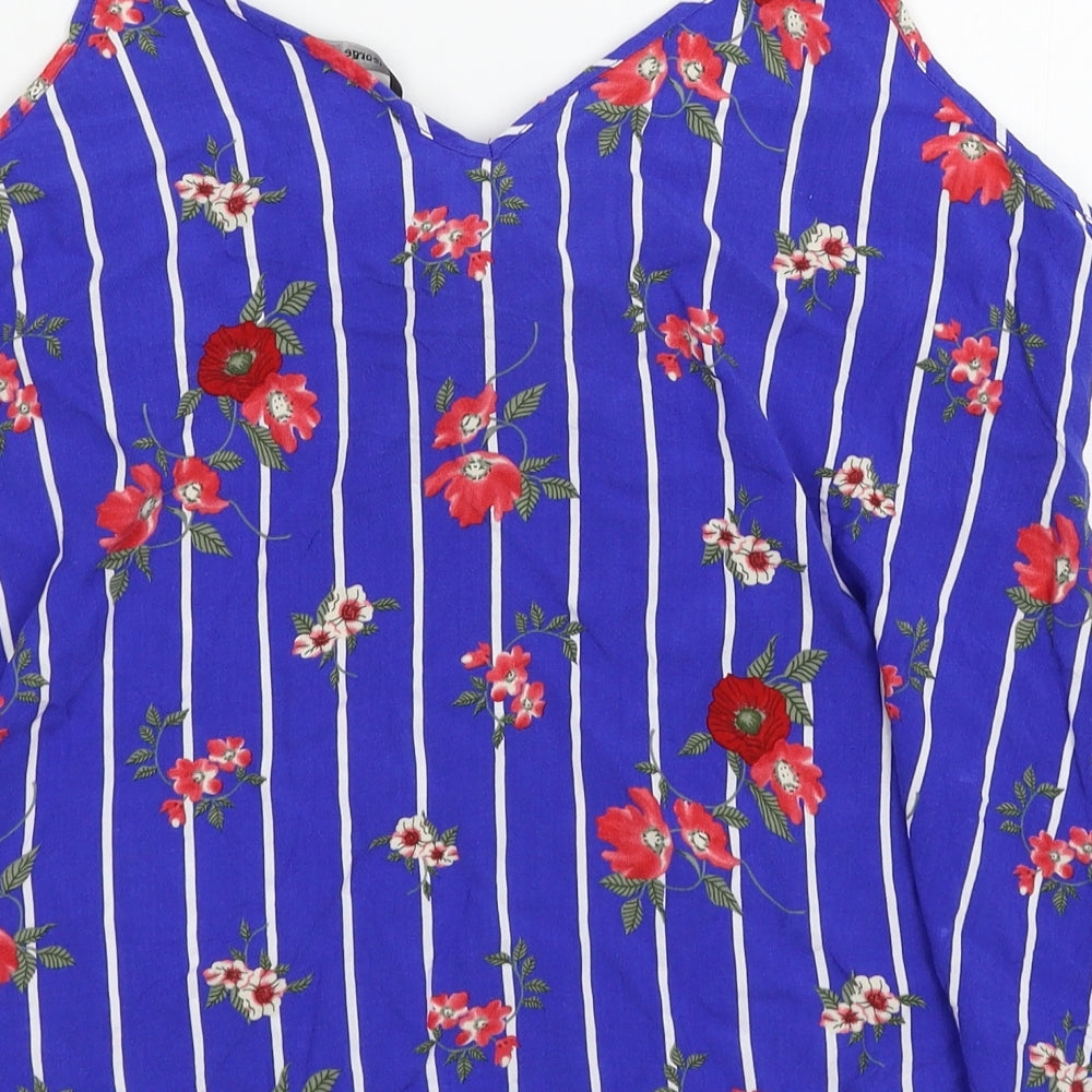 George Womens Blue Floral Basic Tank Size 14